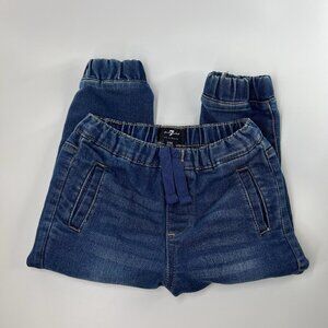 7 For All Mankind Toddler Jeans Cuffed Ankle Pockets Blue Denim 24 Months